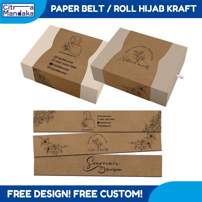 Jual [Kraft Paper 150 GSM] Roll Hijab / Roller Hijab / Label Hijab - 20 ...