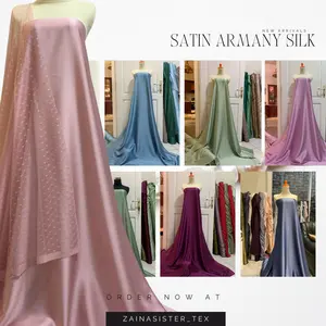 1/2 Meter Bahan Kain Satin Armny Silk Premium Quality Silk Polos Bahan Bridesmaids