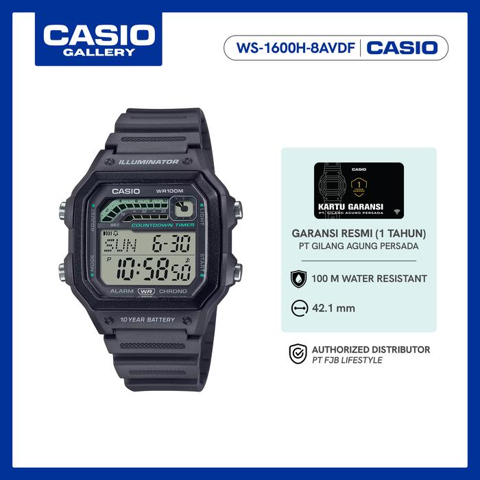 Gambar Jam Tangan Pria Casio General WS-1600H-8AVDF Original Digital dari Casio Gallery Indonesia Kota Administrasi Jakarta Pusat Tokopedia