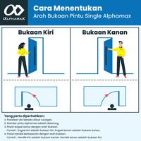 Gambar ALPHAMAX Max 7A-KKT Pintu Taman Pintu Aluminium Kaca Bevel 80 x 200 cm - Putih, Buka Kanan dari Alphamax Official Kab. Bekasi 4 Tokopedia
