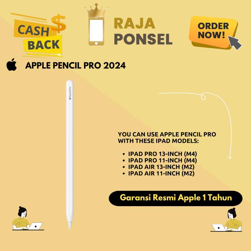 Apple Pencil Pro 2024 for iPad Pro M4 & iPad Air M2 Garansi apple 1 Tahun 1