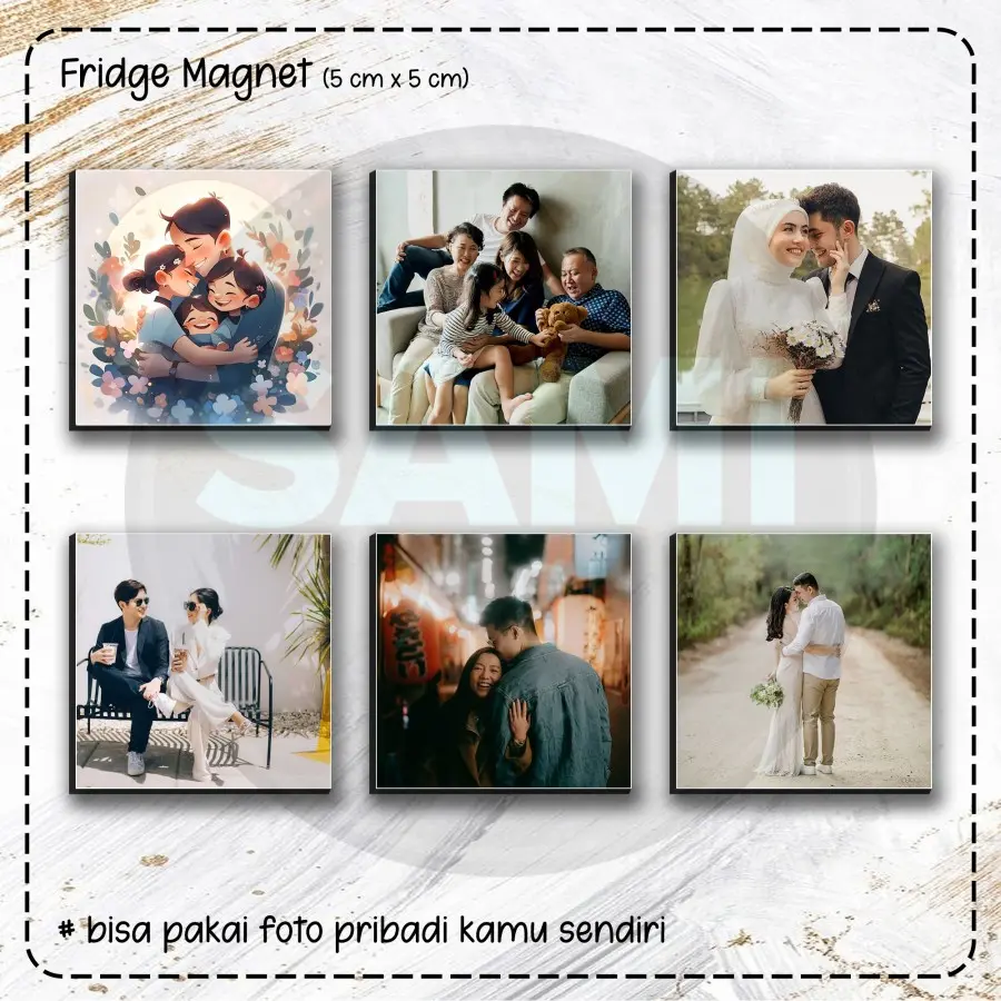 Cetak Magnet Foto Custom Kulkas Estetik - Kado Unik Anniversary, Wisuda, Pernikahan & Souvenir Ukuran Custom Berkualitas- General
