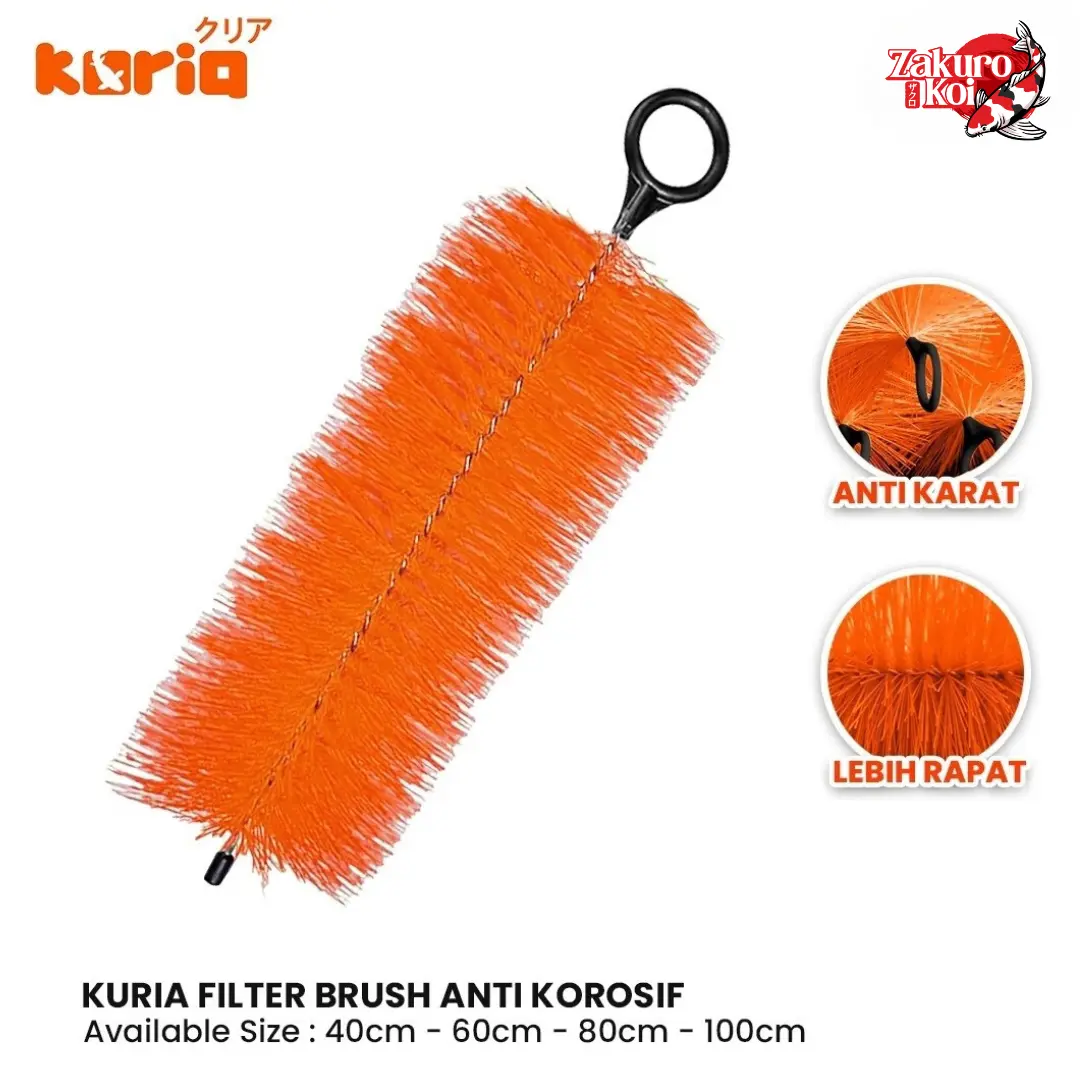 Kuria Sikat Filter Brush - Filter Mekanik Kolam Koi - Orange