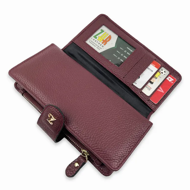 Dompet Kulit Wanita Model Resleting Bahan Kulit Sapi Asli Garut Z-040 1