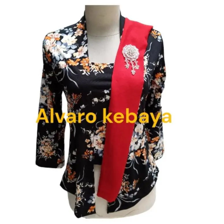 atasan kebaya bunga melar kutubaru lawasan nenek jadul lengan tanggung 0