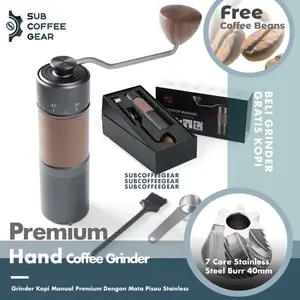 Manual Hand Coffee Grinder 40mm Stainless Steel Burr For Espresso with Adjustable Fine to Coarse - Alat Giling Biji Kopi Penggiling Kopi Manual Premium Grinder Kopi untuk Espresso dan Manual Brew Bukan Timemore Mischief C40 Comandan X25 Trailmaste