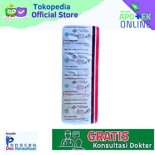 CETIRIZINE 10 MG HEXPHARMJAYA STRIP 10 TABLET