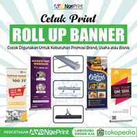 Gambar Cetak Print Roll Up Banner 60x160 Cm & 80x200 Cm | Standing Roll Banner Aluminium + Rangka dari Percetakan Ayo Ngeprint Bekasi Kota Bekasi 1 Tokopedia