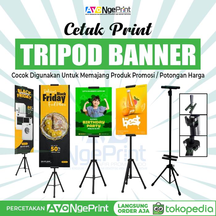 Gambar Print Cetak Tripod Banner 60x80 cm | Plus Printing + Tripod Standing Banner dari Percetakan Ayo Ngeprint Bekasi Kota Bekasi Tokopedia