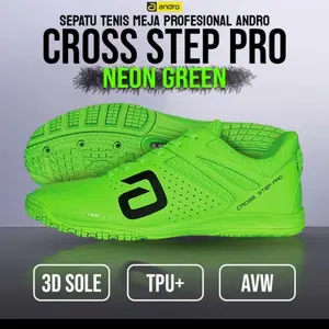 Sepatu Pingpong Tenis Meja Andro Cross Step Pro Neon Green Original