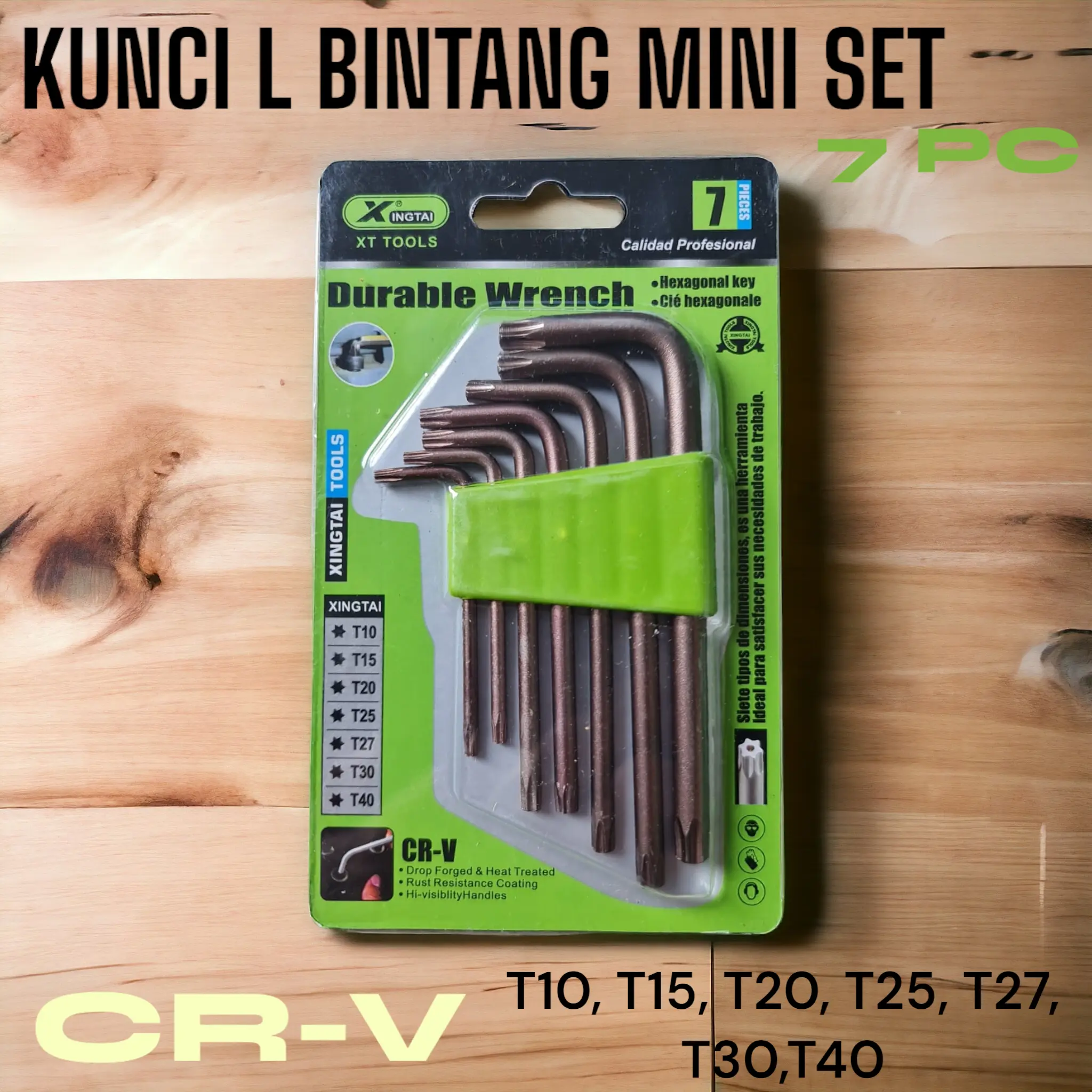 KUNCI L BINTANG SET MINI 7PC CHROME VANADIUM ROSE GOLD