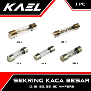 Sekring Kaca Besar 15 20 25 30 Ampere Kaca Sikring Tabung Fuse Glass