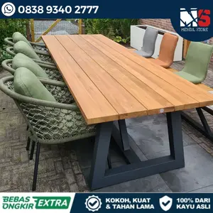 meja makan outdoor kayu - meja outdoor 240 × 100 × 75 cm