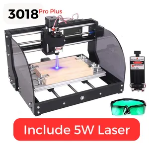 Mesin CNC Router Mini 3018 Pro + Laser 5W 2 in 1