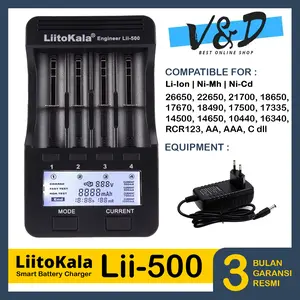 LiitoKala Lii-500 Battery Charger Li ion NiMH ORIGINAL Charger Baterai 18650 Lithium cell AA AAA