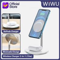 Gambar Wireless Charger WiWU 2-in-1 15W Phone + 5W AirPods/TWS QC PD Power Delivery Fast Charging (Wi-W019) dari WiWU Official Kota Bekasi 1 Tokopedia