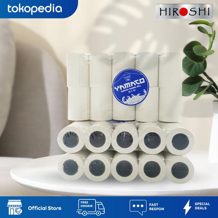 Gambar (PAKET 20 Roll) Kertas Kasir Thermal Paper Roll Ukuran 58 x 40 YAMATO dari Hiroshi official Kota Tangerang Selatan Tokopedia