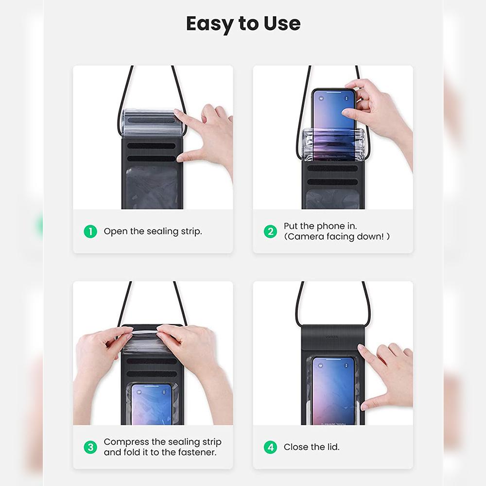 Waterproof Phone Case UGREEN Universal Pouch Waterproof Clear Anti Air
