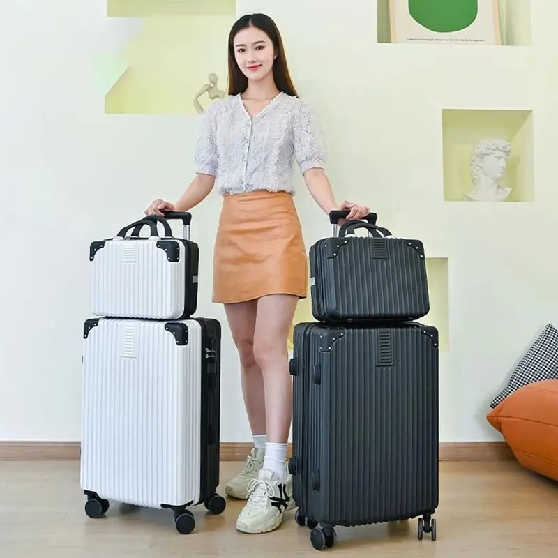 Smile Bird Koper PC Koper 20/22/24 Inch Kabin Bagasi Koper Travel Set 14 Inch 4