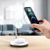 Gambar Wireless Charger WiWU 2-in-1 15W Phone + 5W AirPods/TWS QC PD Power Delivery Fast Charging (Wi-W019) dari WiWU Official Kota Bekasi 3 Tokopedia