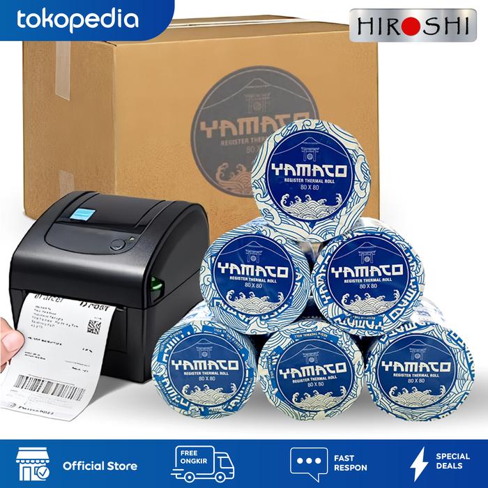 Gambar PAKET Kertas Thermal Paper Roll Kaspaper 80 x 80 isi 6 Roll dari Hiroshi official Kota Tangerang Selatan Tokopedia