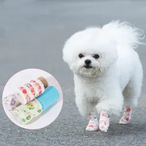 Alas Kaki Perekat Kaki Anjing Kucing Kaos Kaki 5Roll Random