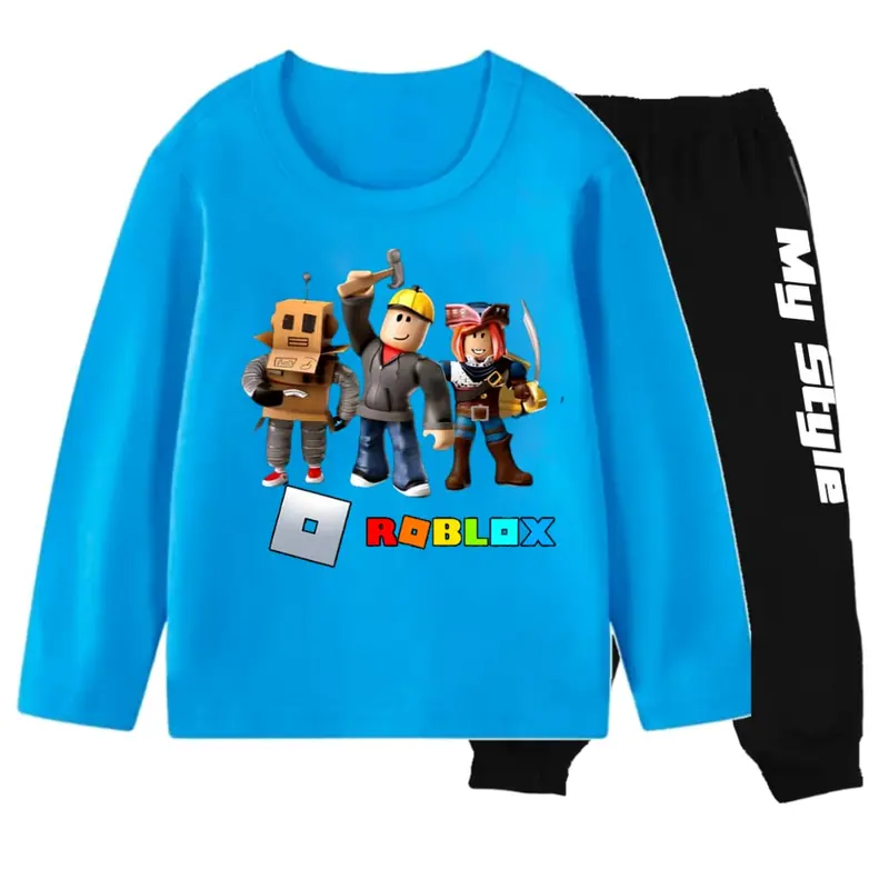 Stelan Baju Kaos Motif roblox 2 USIA 1-13 Tahun Oblong Lengan Panjang Atasan Anak Laki Laki Perempuan Kids Anak-Anak 3