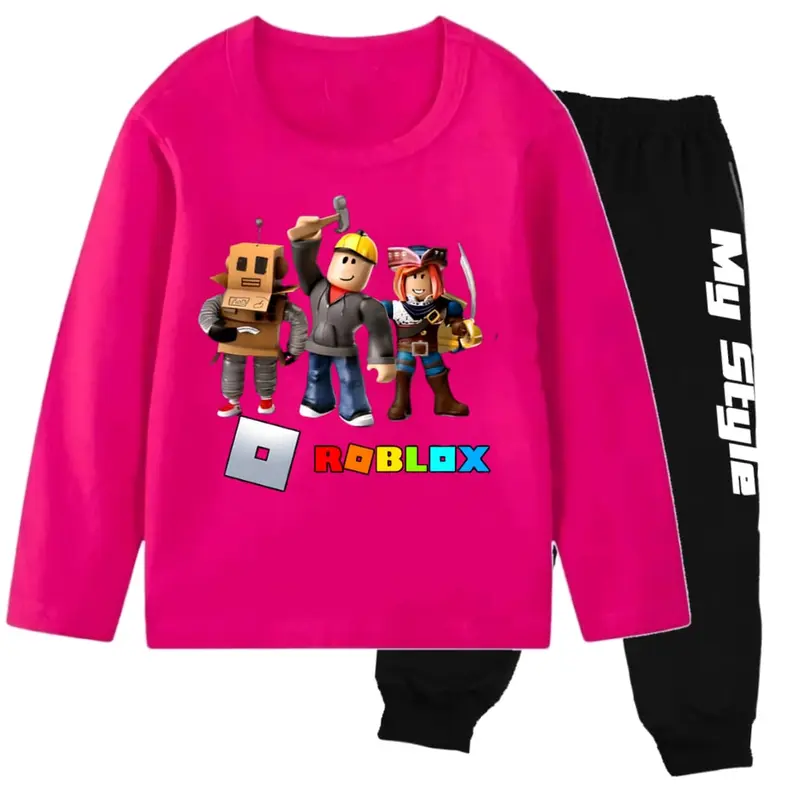 Stelan Baju Kaos Motif roblox 2 USIA 1-13 Tahun Oblong Lengan Panjang Atasan Anak Laki Laki Perempuan Kids Anak-Anak 2
