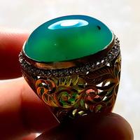 Gambar Batu Bacan Gulau Green Kental HQ BC103 Kristal Kaca Giwang Ikatan Perak Mewah dari CNC phoneshop Kota Administrasi Jakarta Pusat 3 Tokopedia