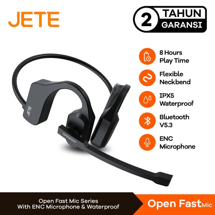Gambar JETE Headset Open Fast With Mic 4 ENC Clear Audio IPX5 - Garansi 2th - Open Fast, Unit Only dari JETE Authorized Store Bali Kota Tangerang Selatan Tokopedia