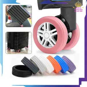 GTT 8Pcs Pelindung Roda Koper Silikon Ring Karet Cover Roda Koper