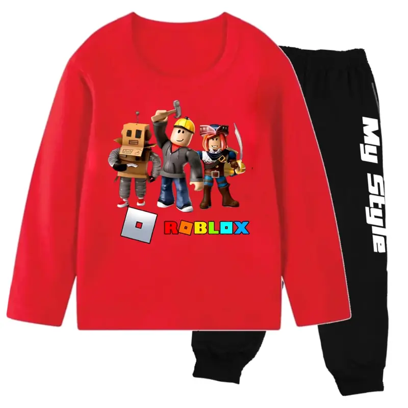 Stelan Baju Kaos Motif roblox 2 USIA 1-13 Tahun Oblong Lengan Panjang Atasan Anak Laki Laki Perempuan Kids Anak-Anak 5
