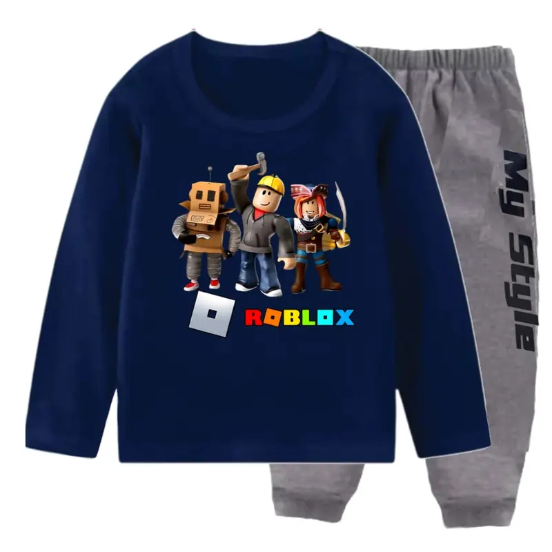 Stelan Baju Kaos Motif roblox 2 USIA 1-13 Tahun Oblong Lengan Panjang Atasan Anak Laki Laki Perempuan Kids Anak-Anak 1