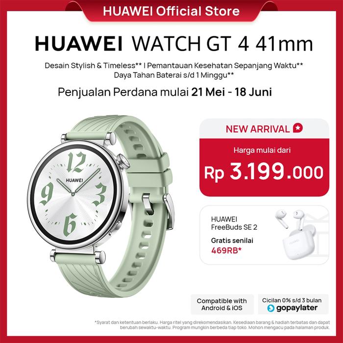 Gambar HUAWEI WATCH GT 4 Smartwatch | 41mm Green | Fashionable dari Huawei Indonesia Kota Tangerang Tokopedia