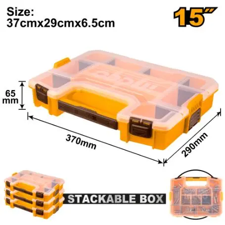 Plastic Organizer Toolbox INGCO PBX1511 Kotak Perkakas 15" Stackable 0