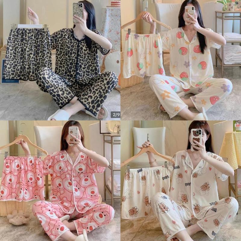 PIYAMA CP PP BAJU TIDUR WANITA MURAH BAHAN KAOS SPANDEK IMPORT 1