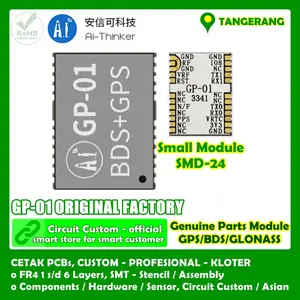 Ai Thinker Modul GPS GP-01 / GP 01 / GP01 - GPS / BDS / GLONASS Base On Chipset AT6558R Module Ultra Small SMD