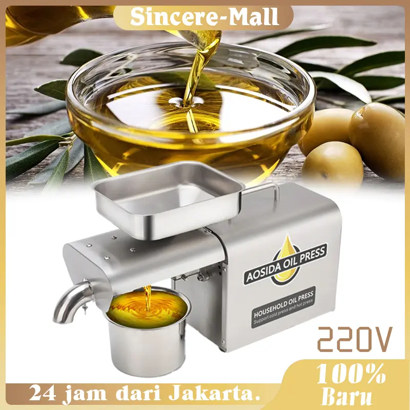 1 Set Mesin Press Minyak Penekan Biji Bijian Alat Menjadi Minyak Mesin Oil Press