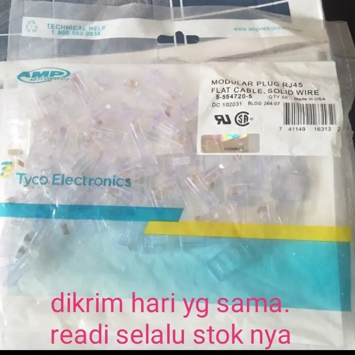 Jual konektor rj45 amp / connector rj45 amp isi 50 - amp - Kota Depok ...