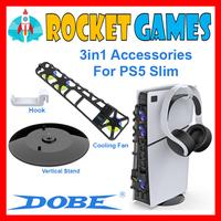 Gambar Dobe 3in1 Accessories ps5 slim Hook, Cooling Fan, Vertical Stand TP5 3538D dari Rocket Games Kota Administrasi Jakarta Selatan 1 Tokopedia