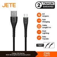 Gambar Kabel Data Type-C USB Jete CX5 with Fast Charger 2.4A Original - Hitam dari Fenix Gadget Kota Administrasi Jakarta Pusat 1 Tokopedia