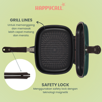 Gambar [Exclusive Trade In] Happycall Double Pan Titanium Jumbo Grill 30cm Green dari Happycall Indonesia Kota Administrasi Jakarta Timur 3 Tokopedia