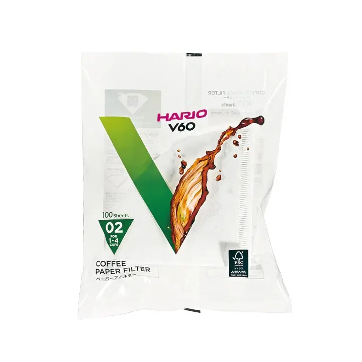 HARIO Paper Filter 02 isi 100 White VCF-02-100W - kertas saring 0