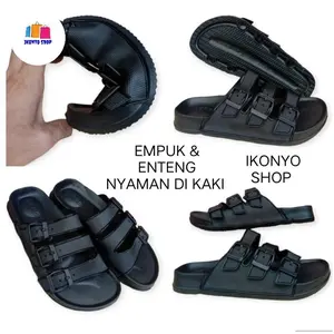 sandal karet pria ban 3/tali 3 gesper kinbos