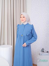 Gambar Dress Muslim Wanita Gamis Hana Denim Crinkle Polos Tazkia Hijab Store dari Tazkia Hijab Store Kota Bandung 4 Tokopedia