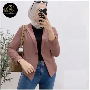 Blazer Wanita Korean Style Bahan Scuba Premium