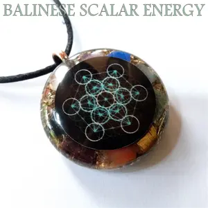 PENDANT 7 CAKRA ORGONITE SCALAR ENERGY WITH METATRON SACRED GEOMETRY