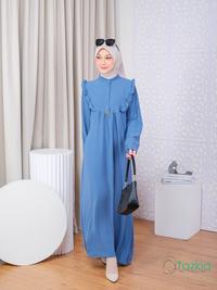 Gambar Dress Muslim Wanita Gamis Hana Denim Crinkle Polos Tazkia Hijab Store dari Tazkia Hijab Store Kota Bandung 2 Tokopedia