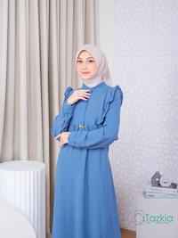 Gambar Dress Muslim Wanita Gamis Hana Denim Crinkle Polos Tazkia Hijab Store dari Tazkia Hijab Store Kota Bandung 3 Tokopedia