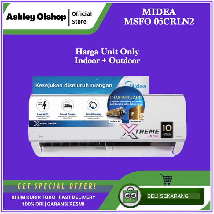 Gambar AC Low Watt 1/2PK Midea MSFO 05CRLN2 Pengganti MSFO 05CRLN1 Freon R32 Midea 05CRLN [RESMI] dari Ashley Olshop Official Store Kota Administrasi Jakarta Utara Tokopedia